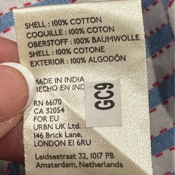 Maeve By Anthropologie The Zooey Bubble-Sleeve Blouse Button Down Striped XL - Picture 13 of 13